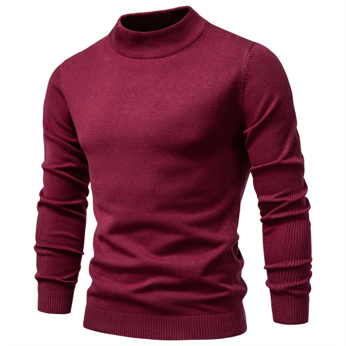 Men's Mock Neck Knit Pullover Sweater