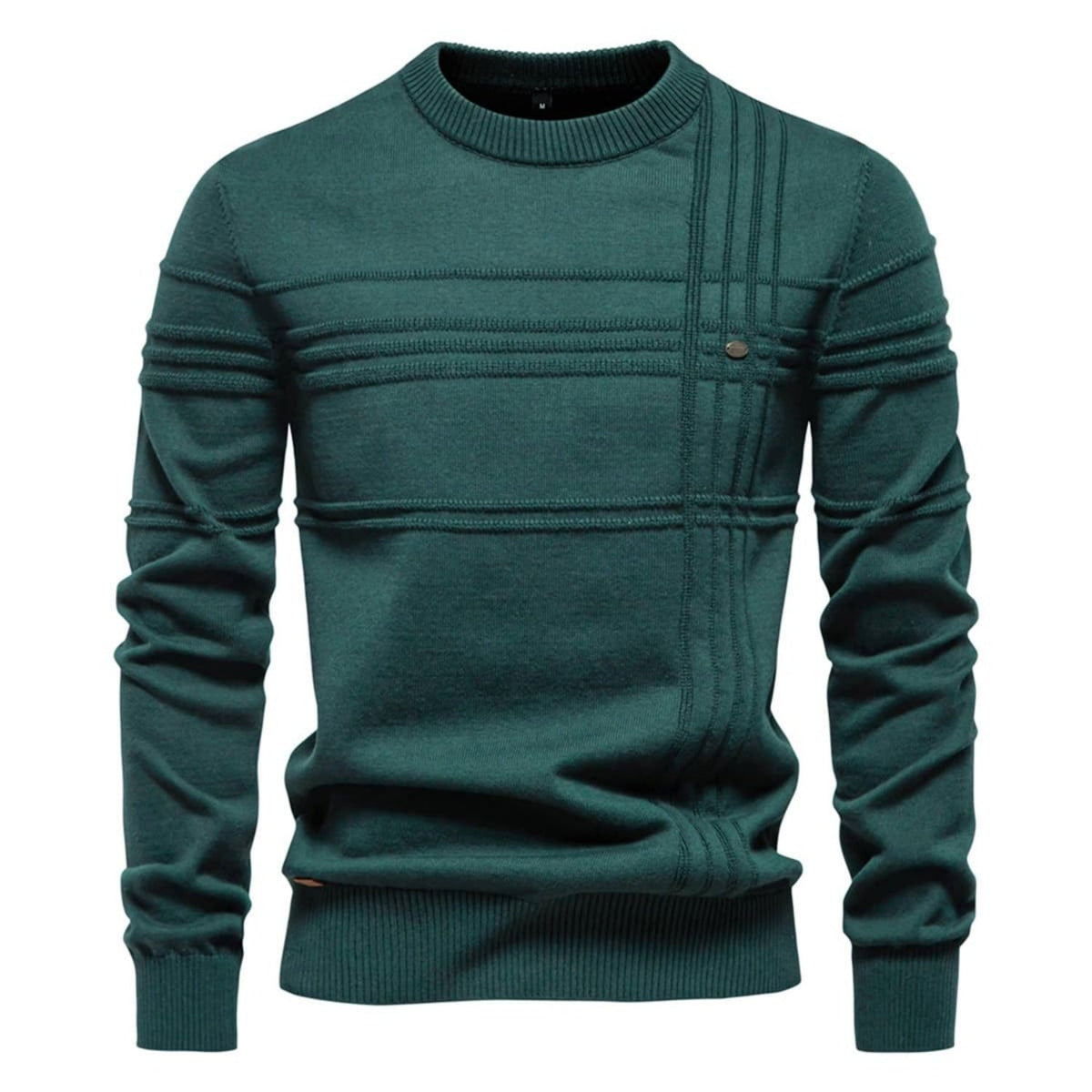 Men's Crosshatch Knit Crewneck Sweater