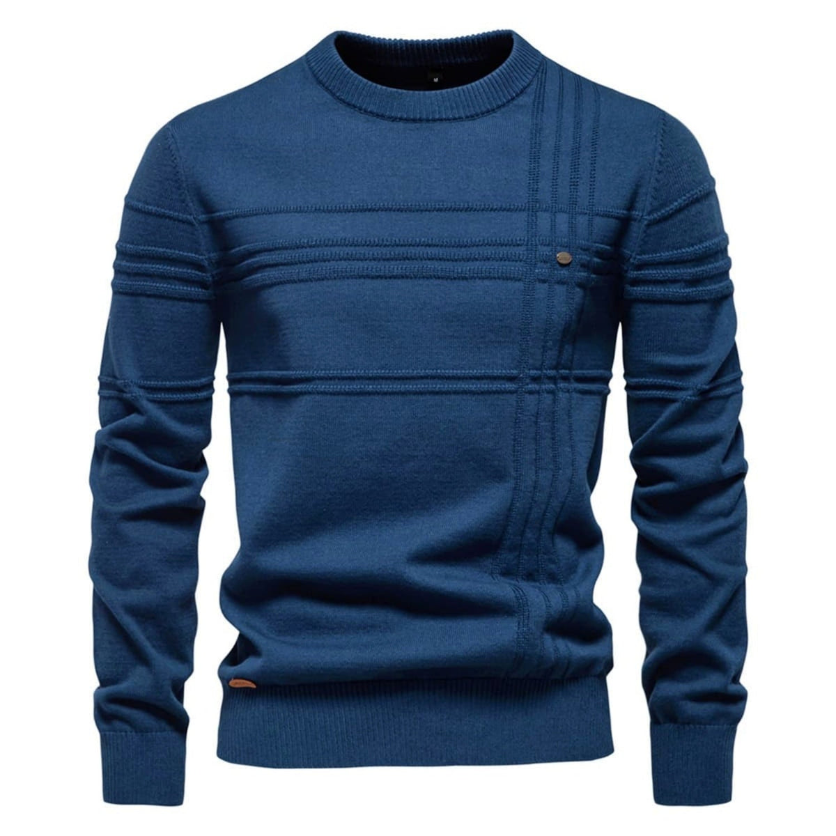 Men's Crosshatch Knit Crewneck Sweater