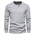 Henley Neck Long Sleeve T-Shirt