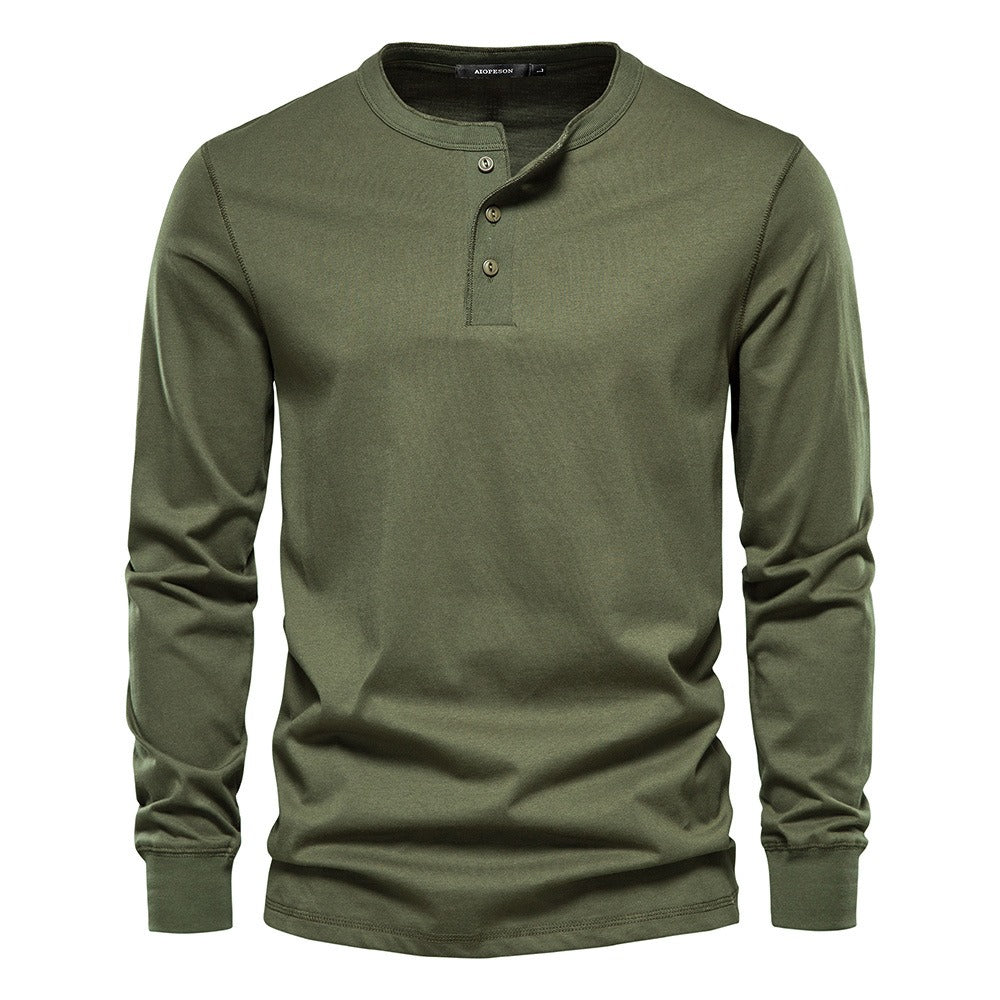 Henley Neck Long Sleeve T-Shirt