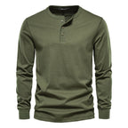 Henley Neck Long Sleeve T-Shirt