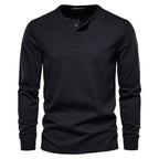 Henley Neck Long Sleeve T-Shirt