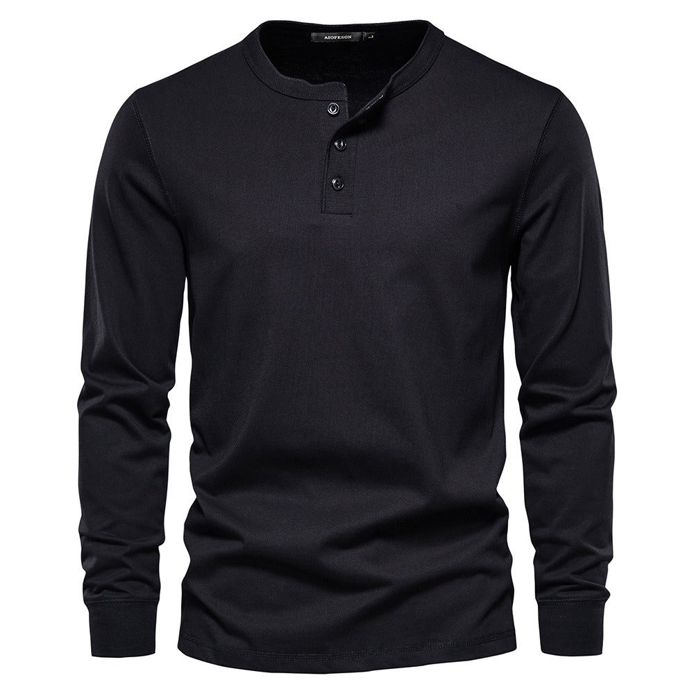 Henley Neck Long Sleeve T-Shirt