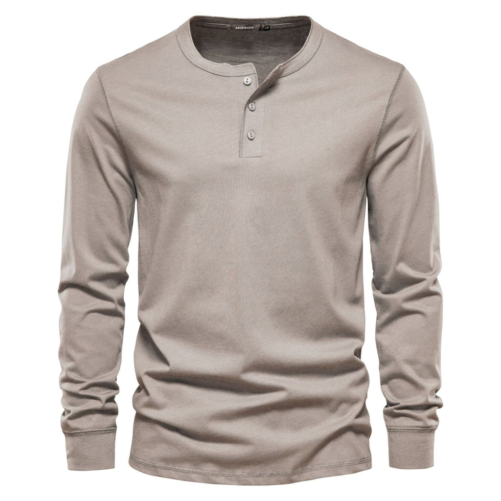 Henley Neck Long Sleeve T-Shirt