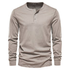 Henley Neck Long Sleeve T-Shirt