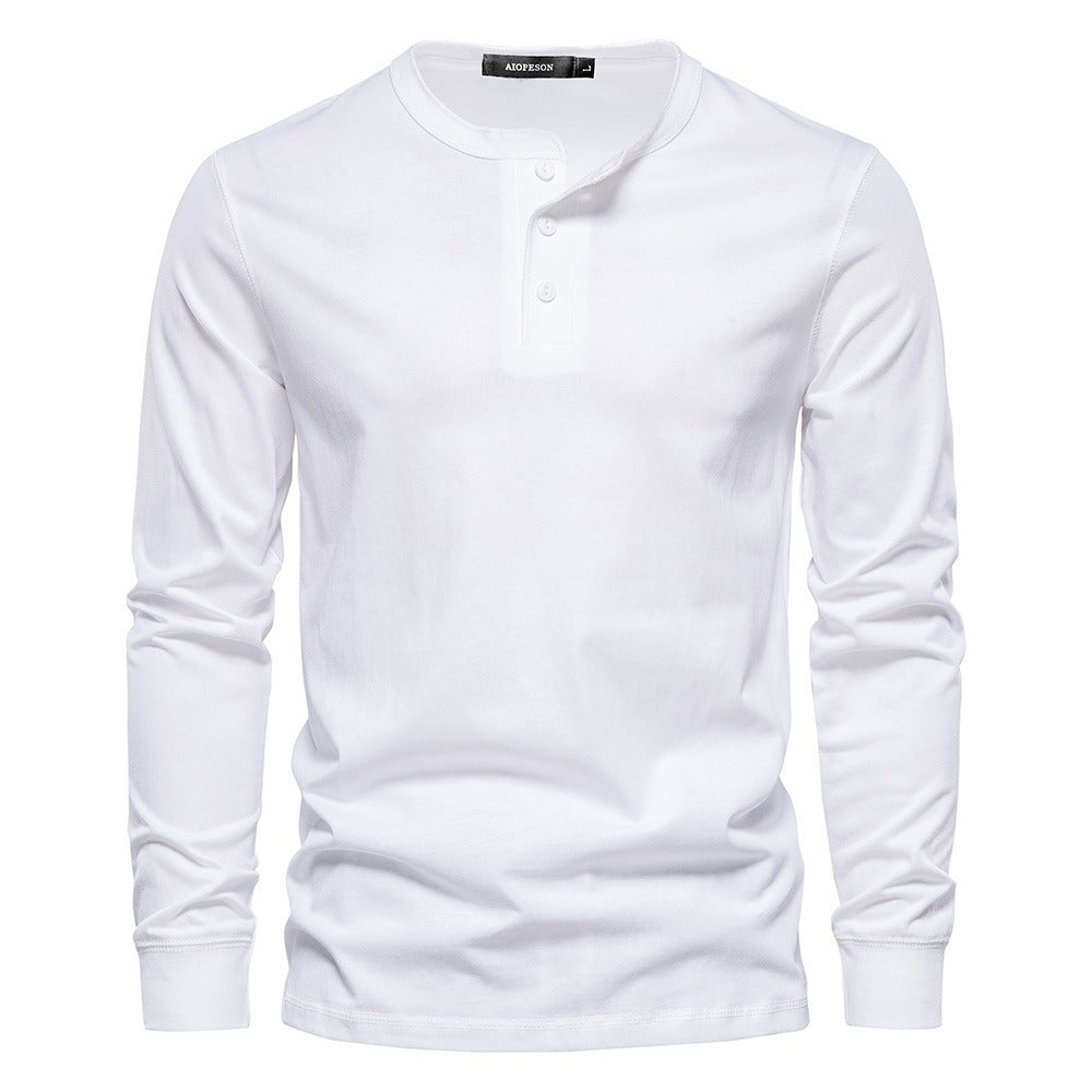 Henley Neck Long Sleeve T-Shirt