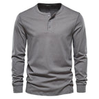 Henley Neck Long Sleeve T-Shirt