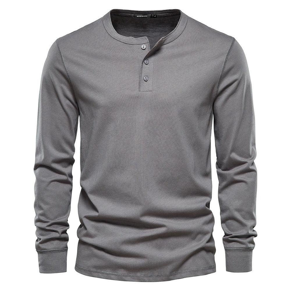 Henley Neck Long Sleeve T-Shirt