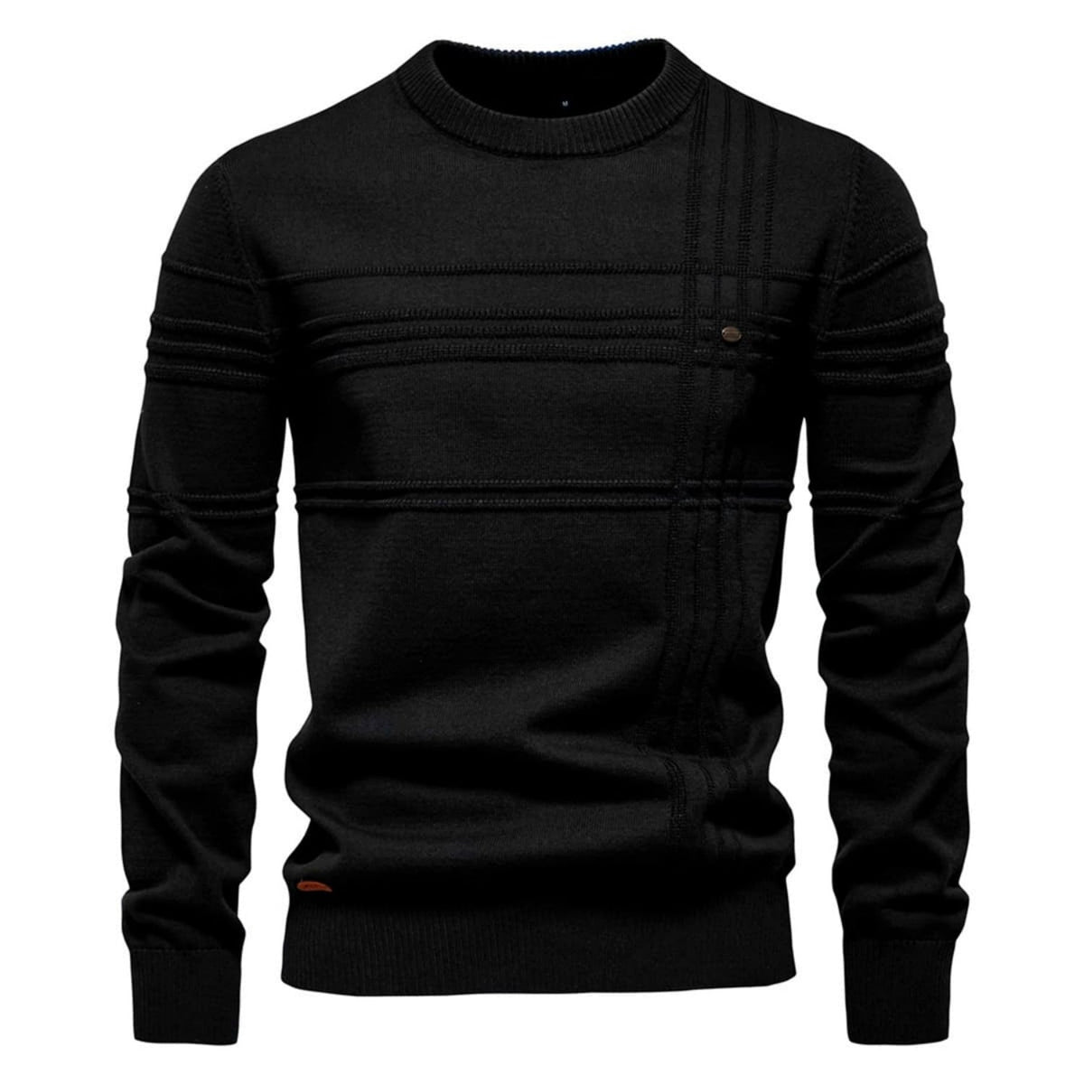 Men's Crosshatch Knit Crewneck Sweater