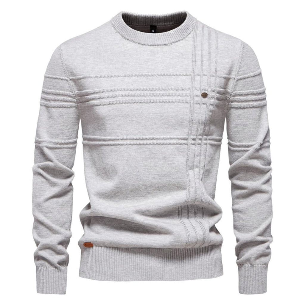 Men's Crosshatch Knit Crewneck Sweater