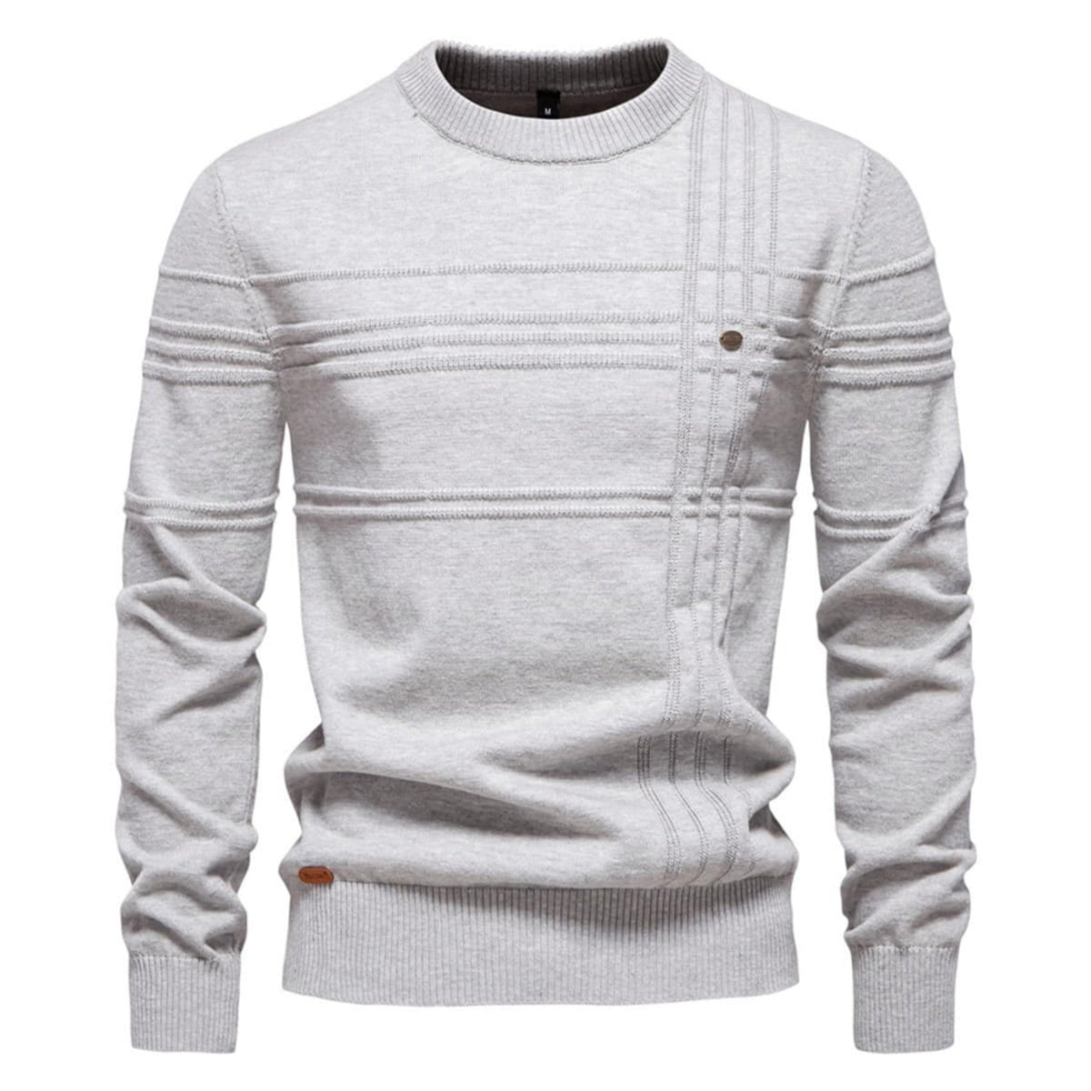Men's Crosshatch Knit Crewneck Sweater