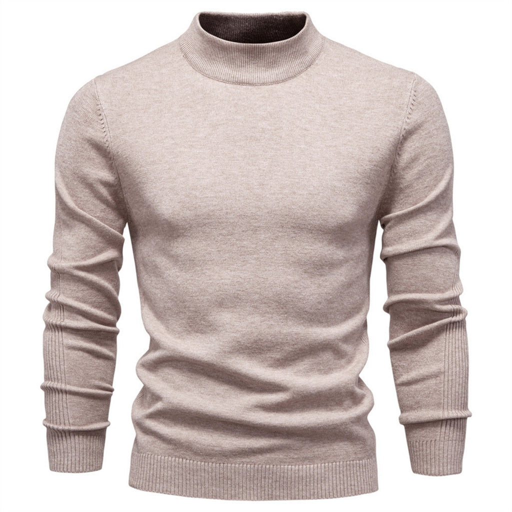 Men's Mock Neck Knit Pullover Sweater