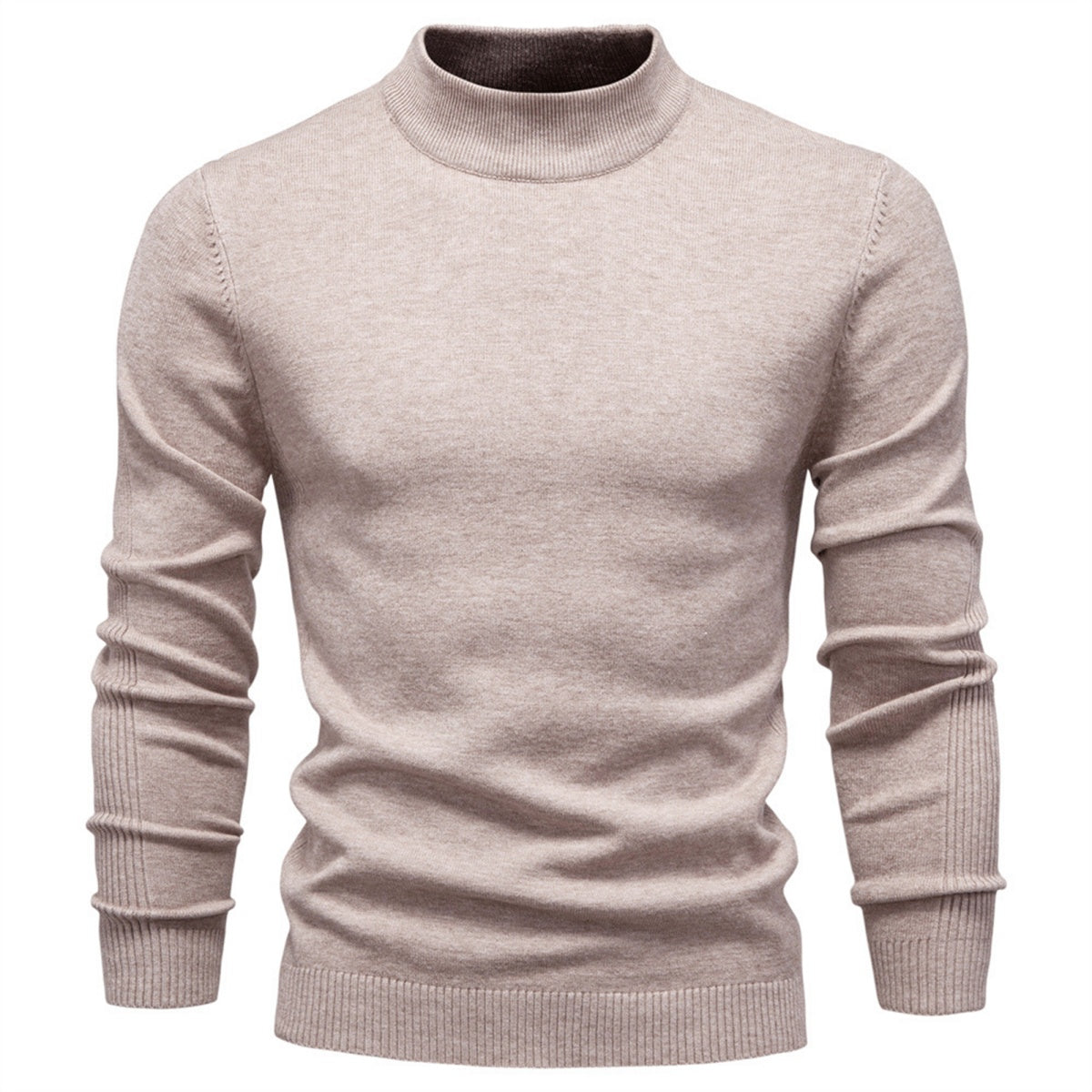 Men's Mock Neck Knit Pullover Sweater