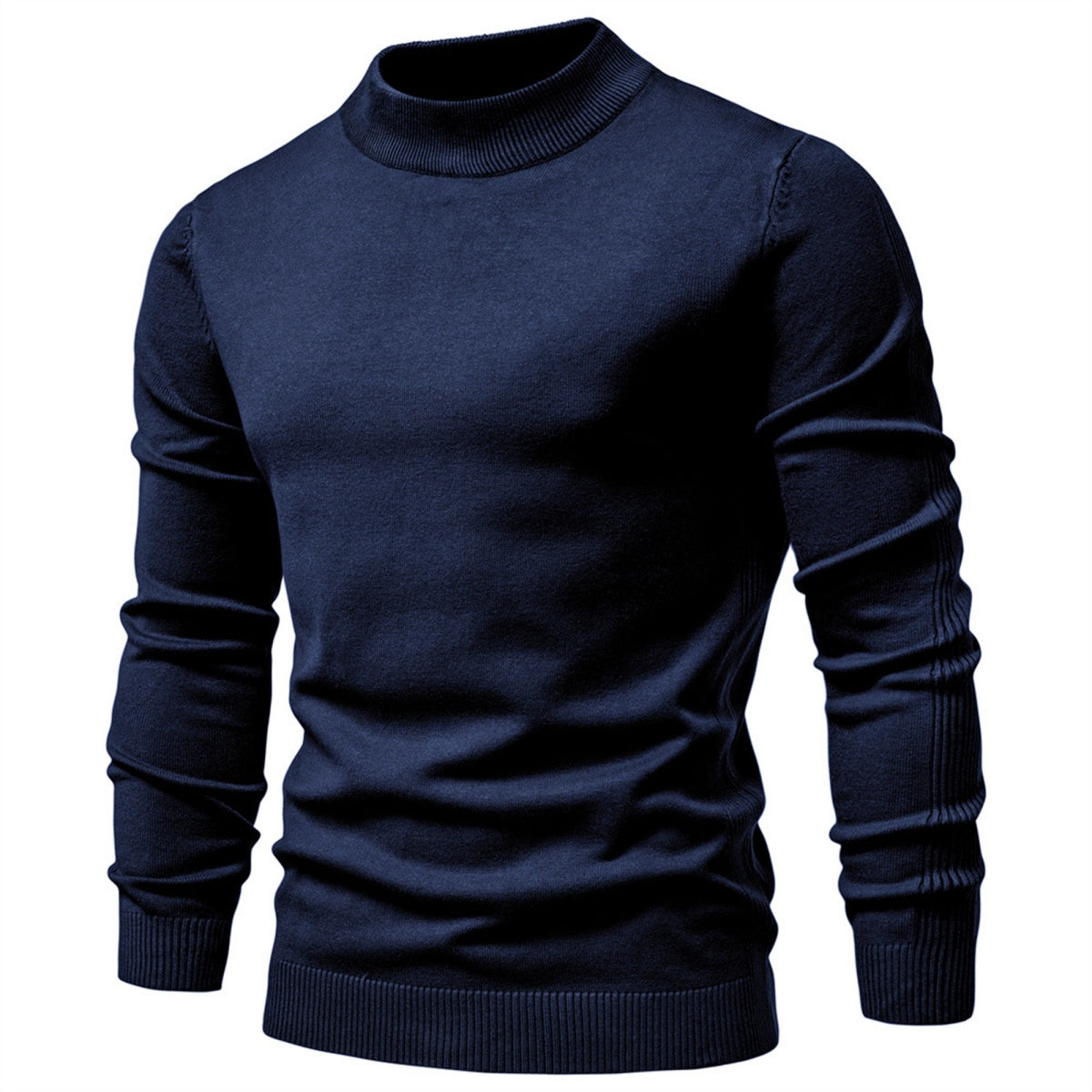 Men's Mock Neck Knit Pullover Sweater