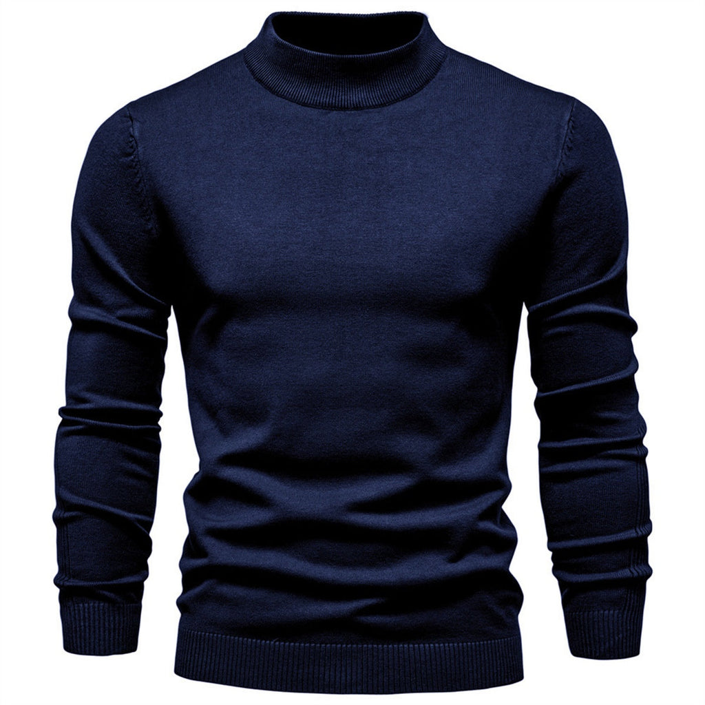 Men's Mock Neck Knit Pullover Sweater