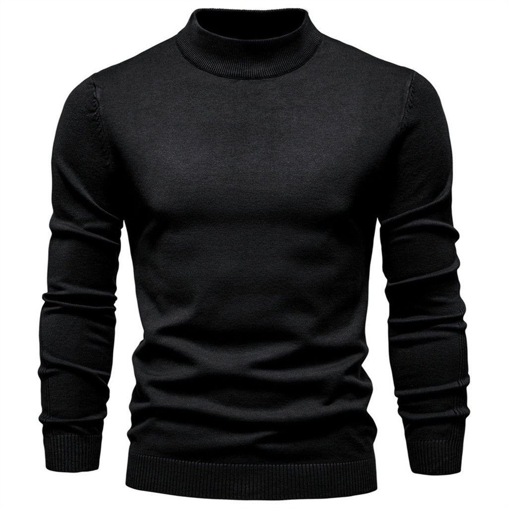 Men's Mock Neck Knit Pullover Sweater