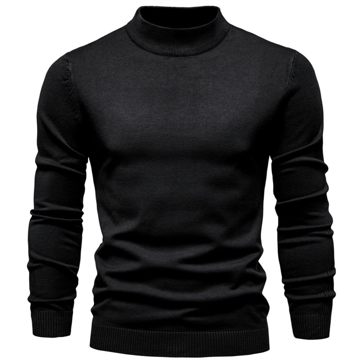 Men's Mock Neck Knit Pullover Sweater