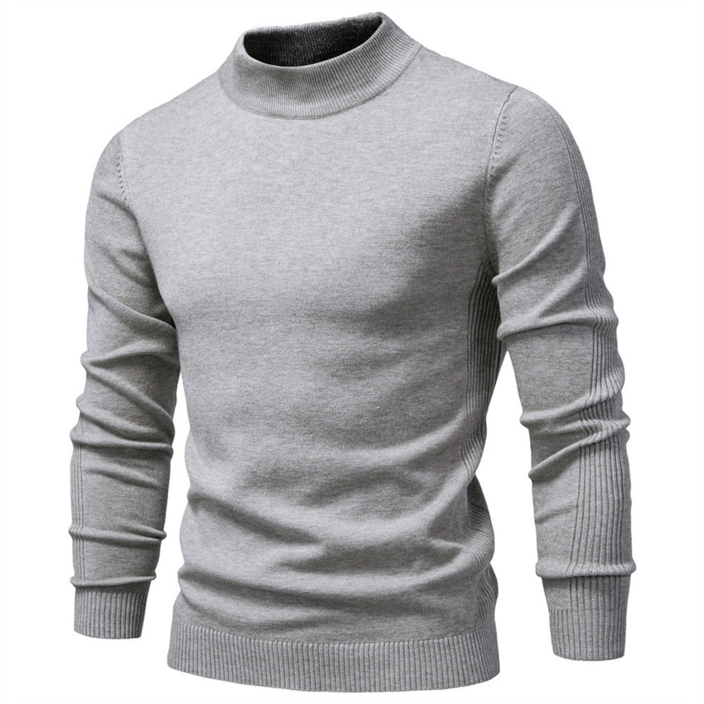 Men's Mock Neck Knit Pullover Sweater