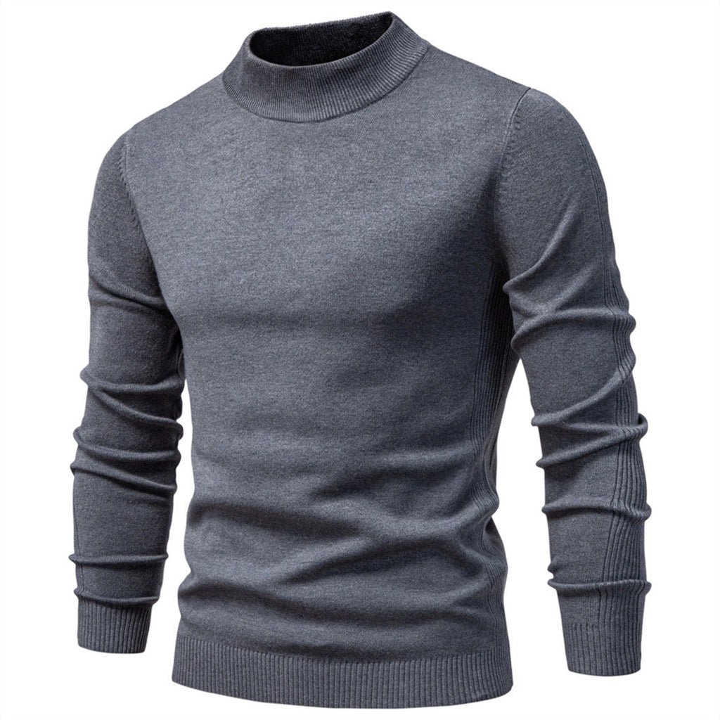 Men's Mock Neck Knit Pullover Sweater