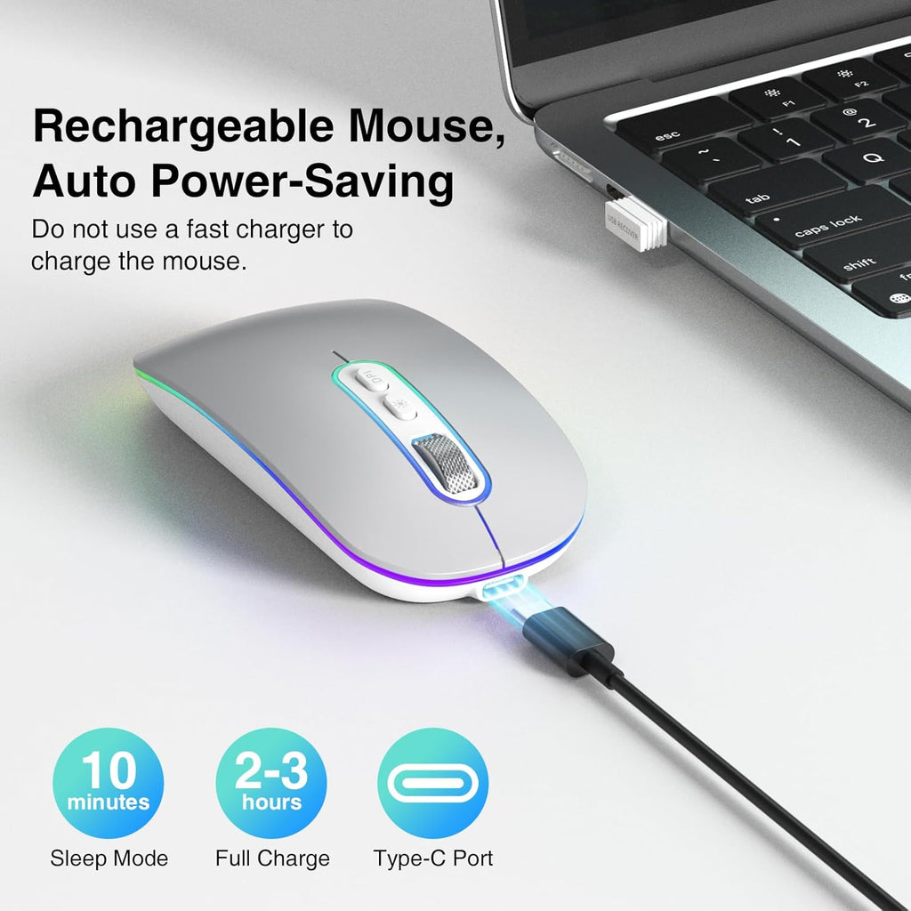Dual Mode RGB Rechargeable Wireless Mouse