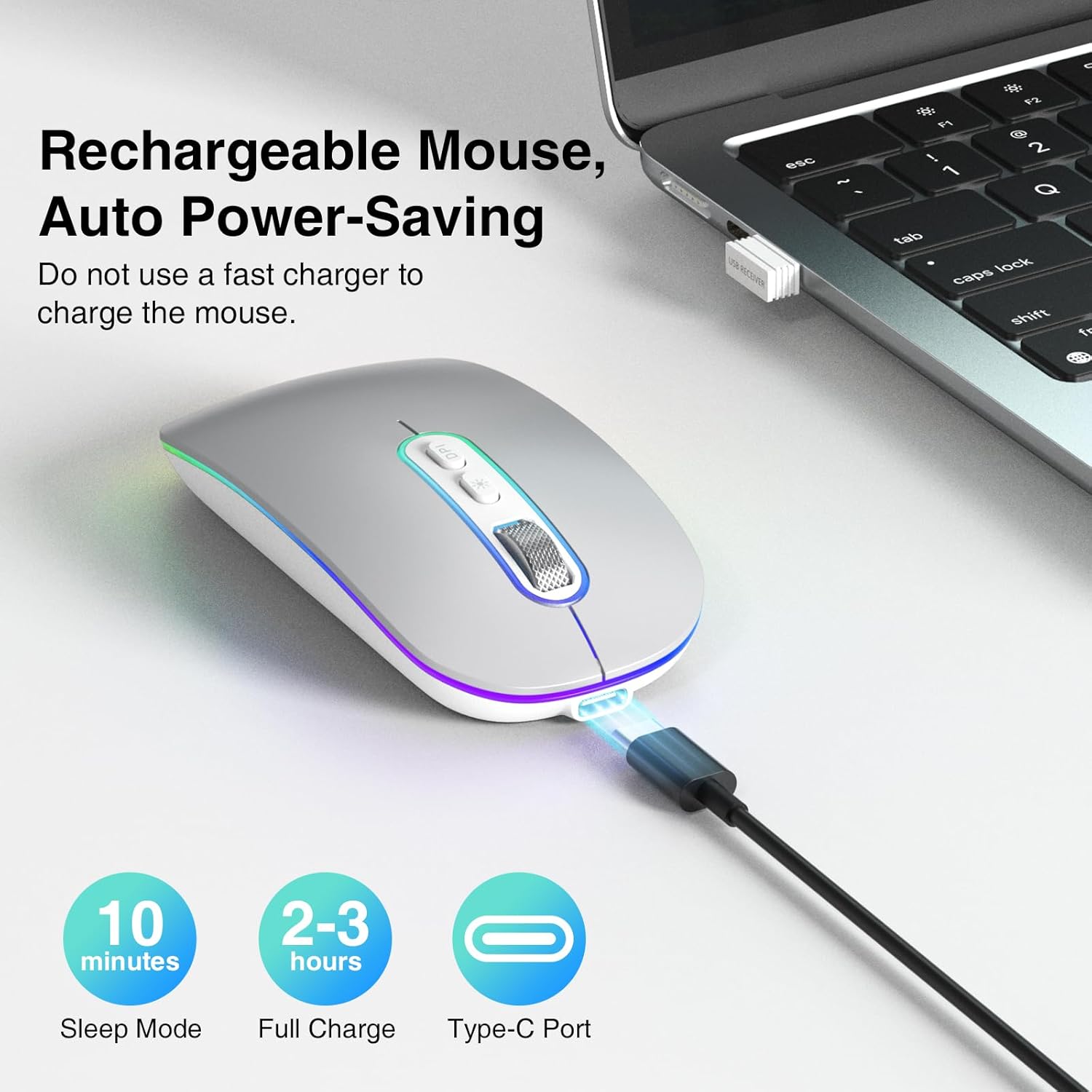 Dual Mode RGB Rechargeable Wireless Mouse