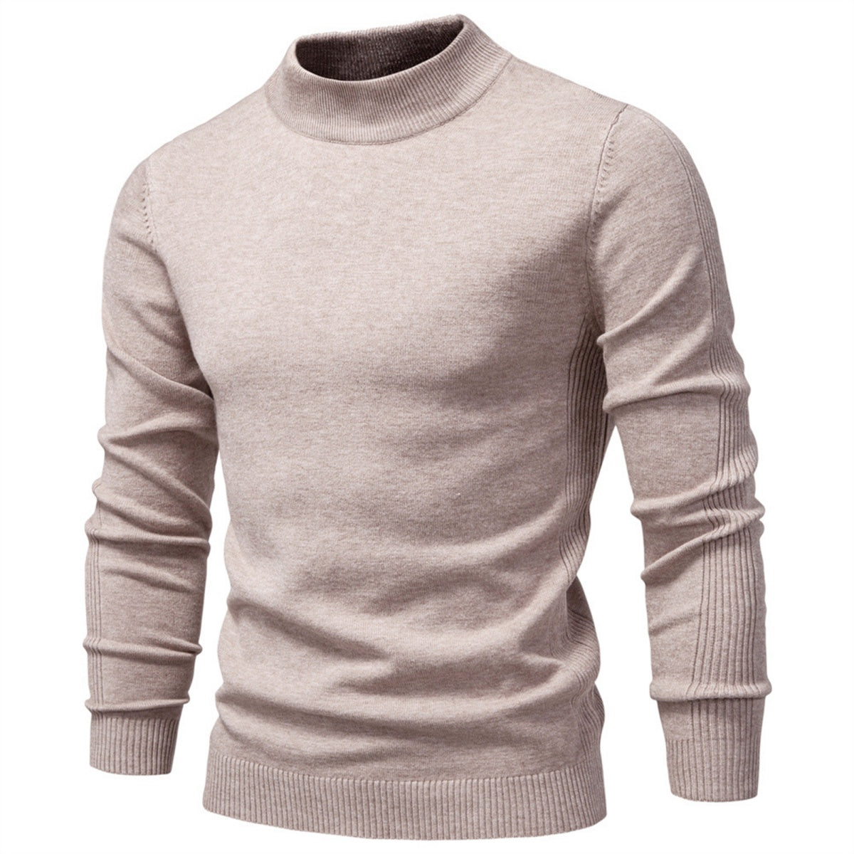 Men's Mock Neck Knit Pullover Sweater