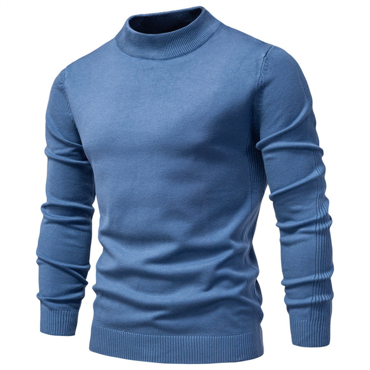 Men's Mock Neck Knit Pullover Sweater
