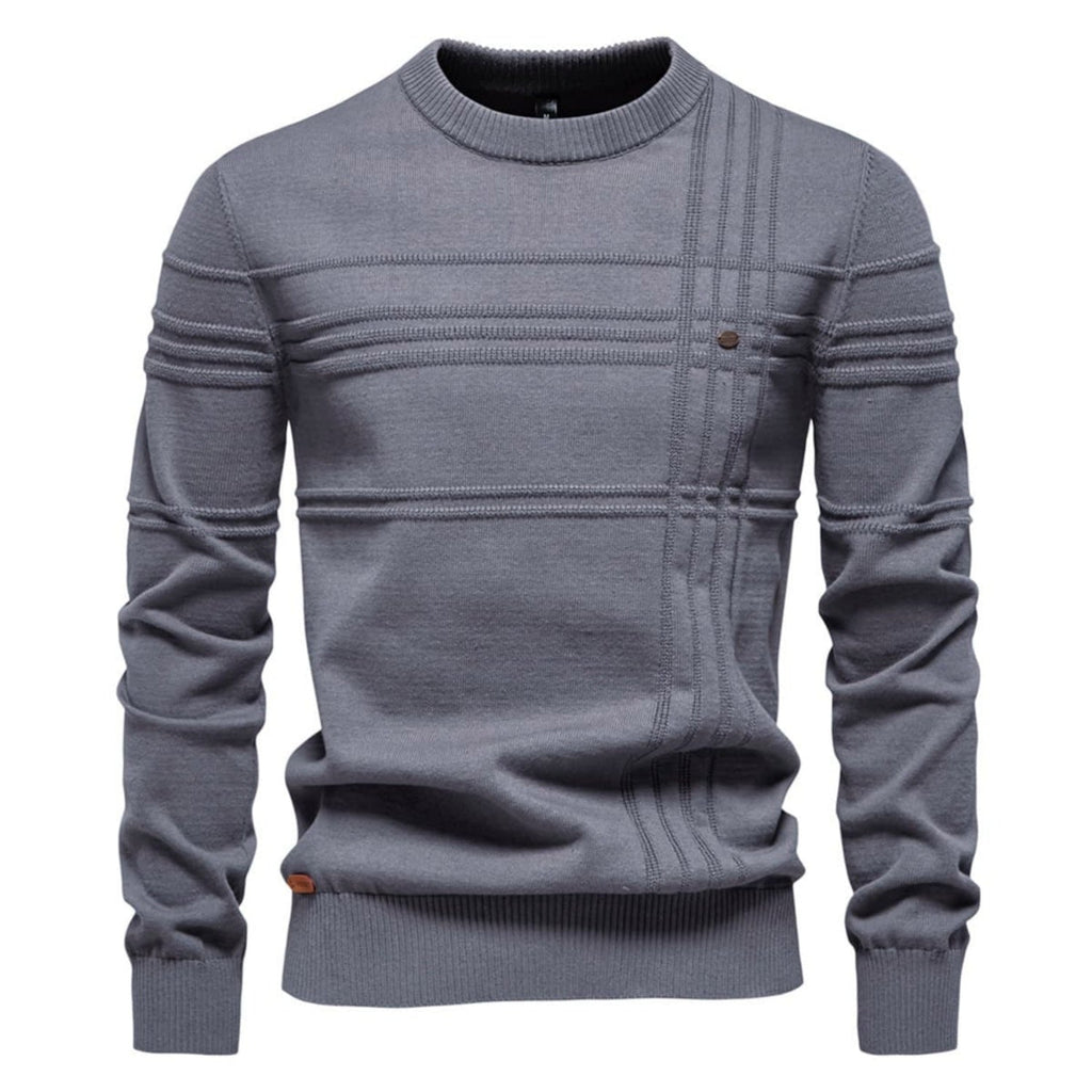 Men's Crosshatch Knit Crewneck Sweater