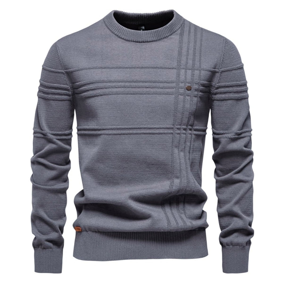 Men's Crosshatch Knit Crewneck Sweater