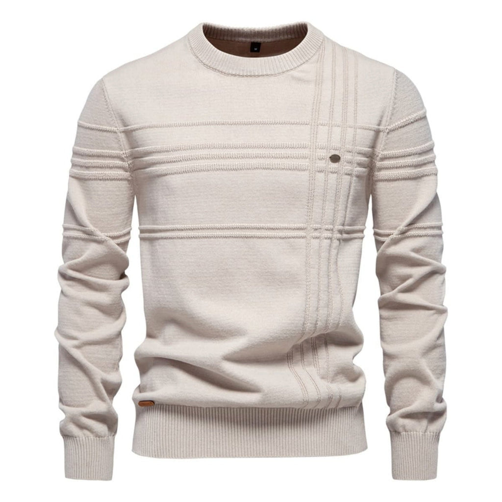 Men's Crosshatch Knit Crewneck Sweater