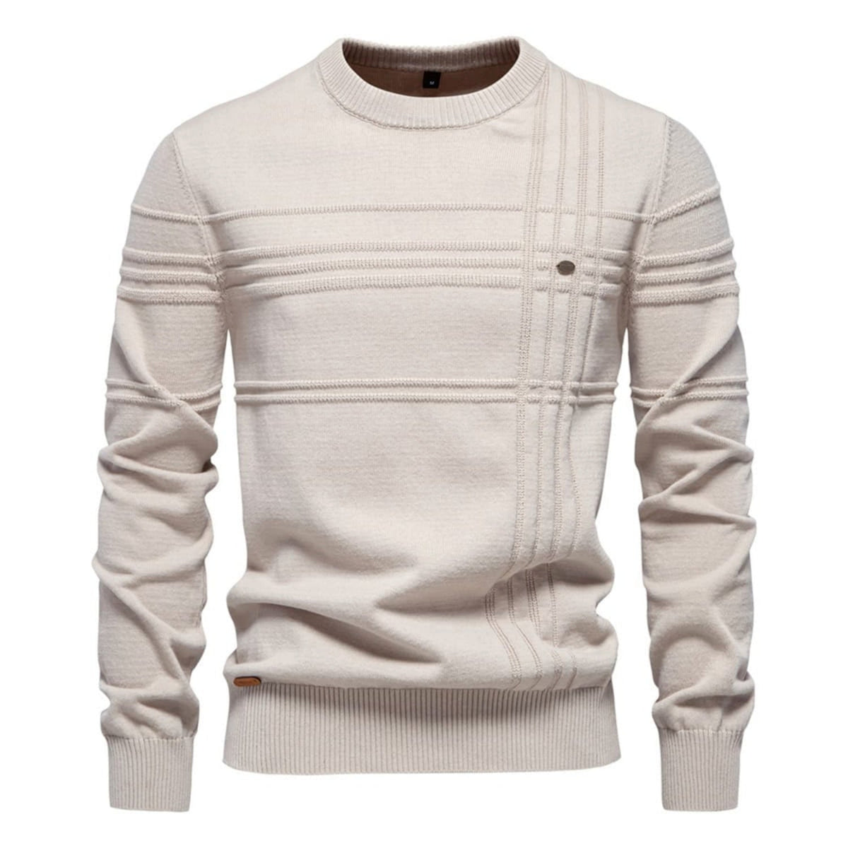 Men's Crosshatch Knit Crewneck Sweater