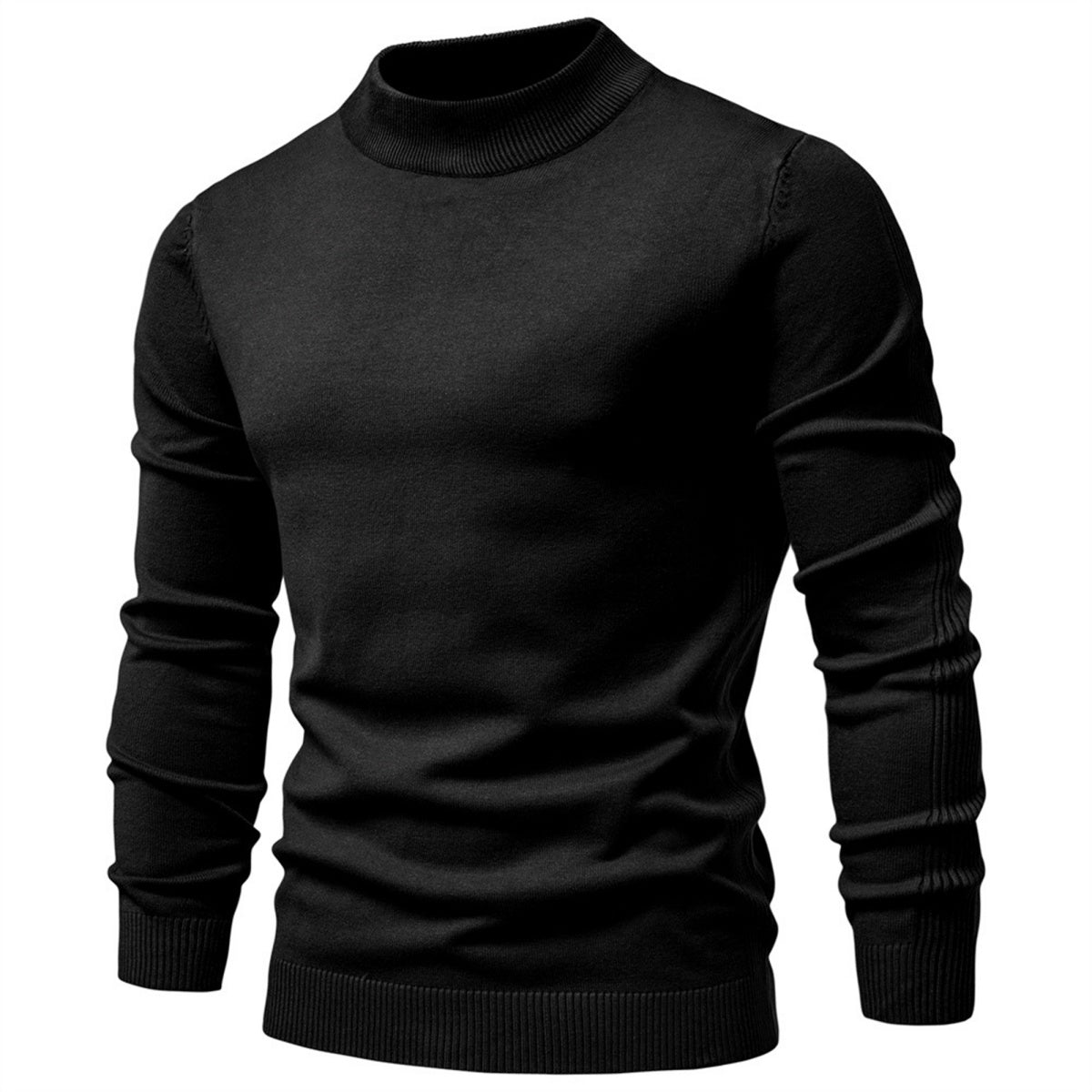 Men's Mock Neck Knit Pullover Sweater