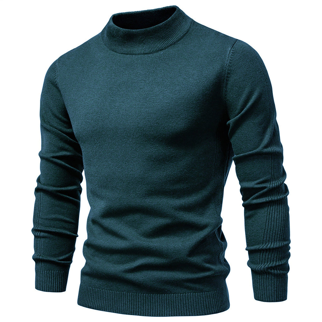 Men's Mock Neck Knit Pullover Sweater