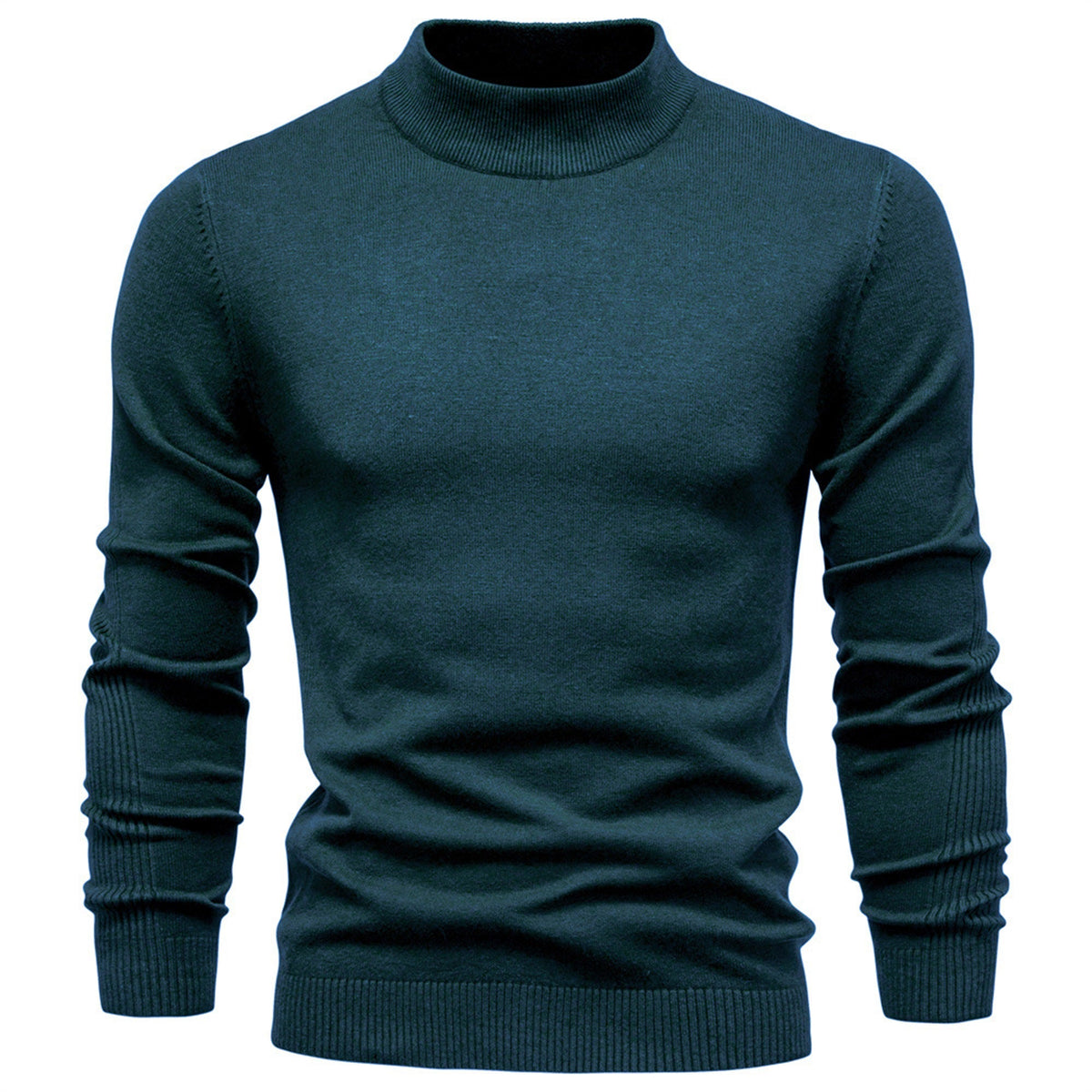 Men's Mock Neck Knit Pullover Sweater