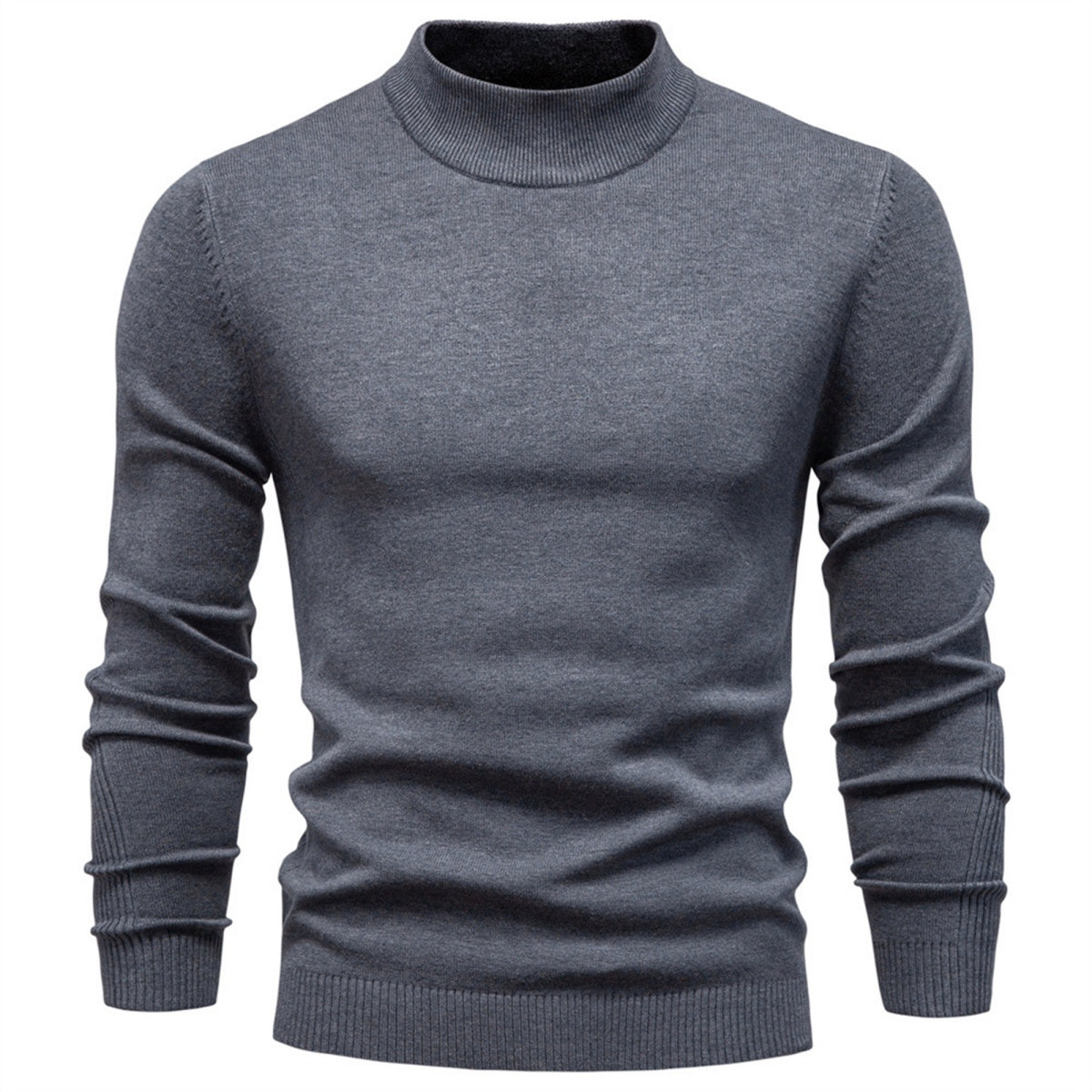 Men's Mock Neck Knit Pullover Sweater
