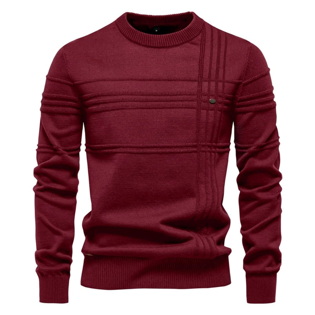Men's Crosshatch Knit Crewneck Sweater