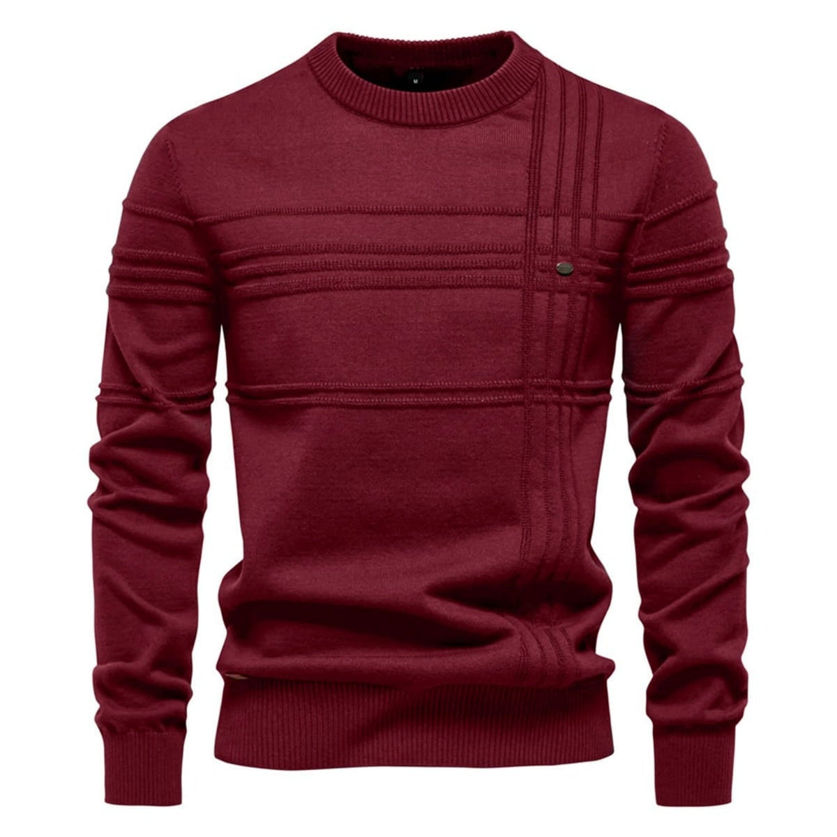 Men's Crosshatch Knit Crewneck Sweater