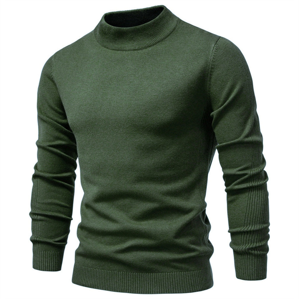 Men's Mock Neck Knit Pullover Sweater