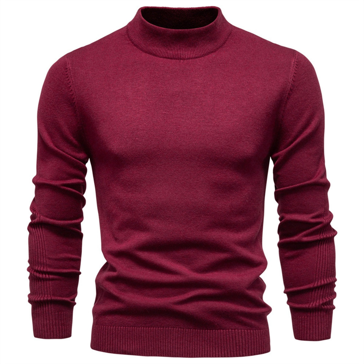 Men's Mock Neck Knit Pullover Sweater