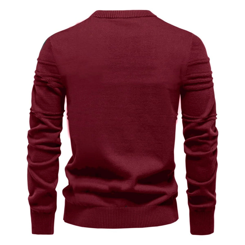 Men's Crosshatch Knit Crewneck Sweater