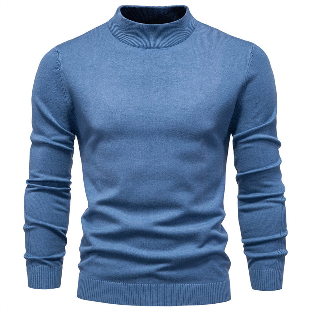 Men's Mock Neck Knit Pullover Sweater