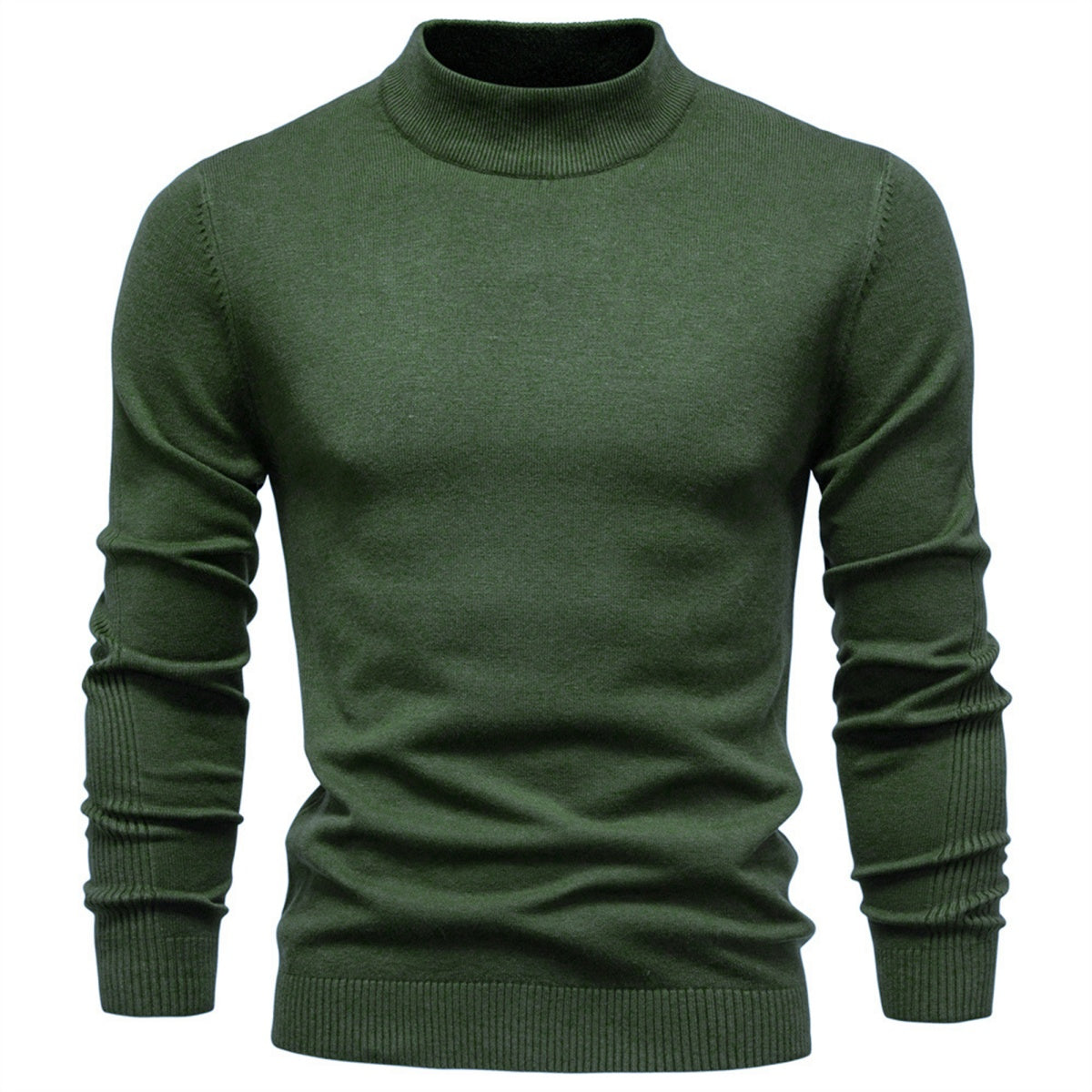 Men's Mock Neck Knit Pullover Sweater