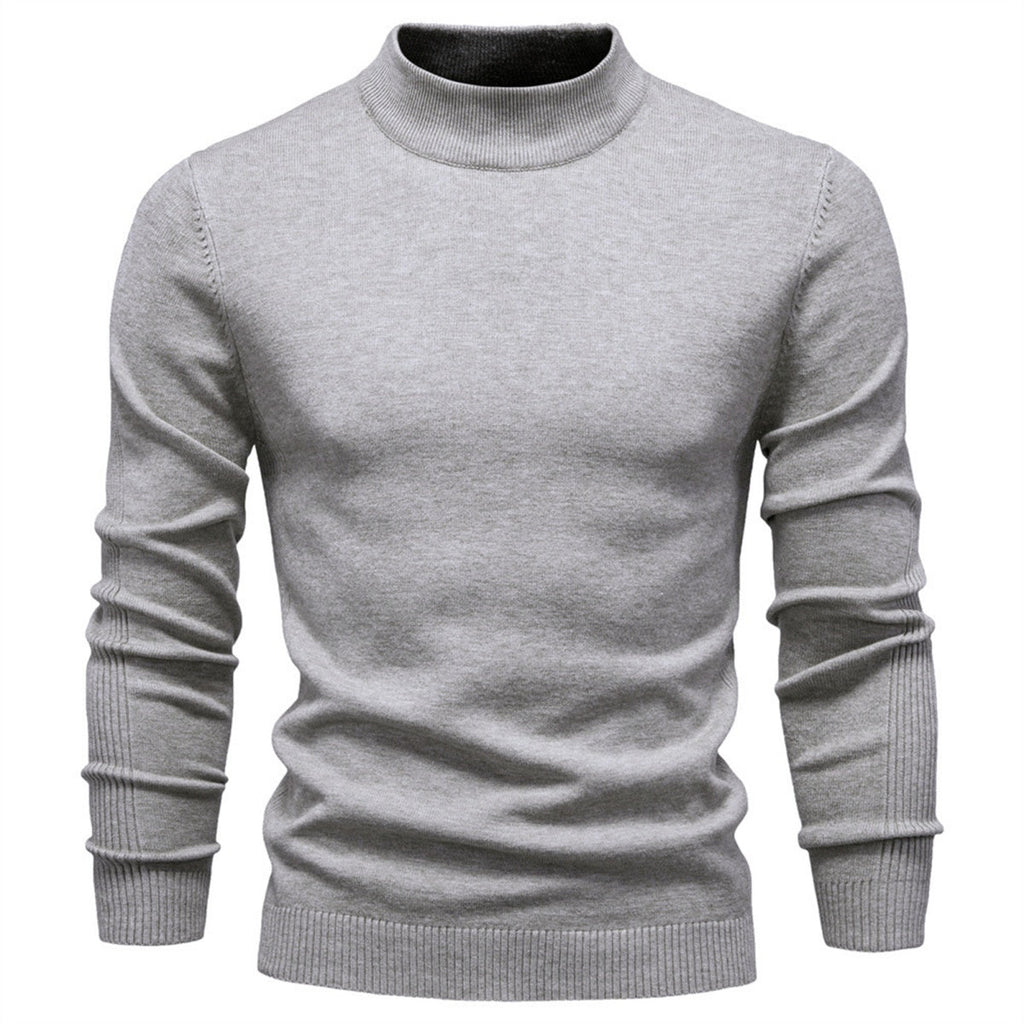 Men's Mock Neck Knit Pullover Sweater
