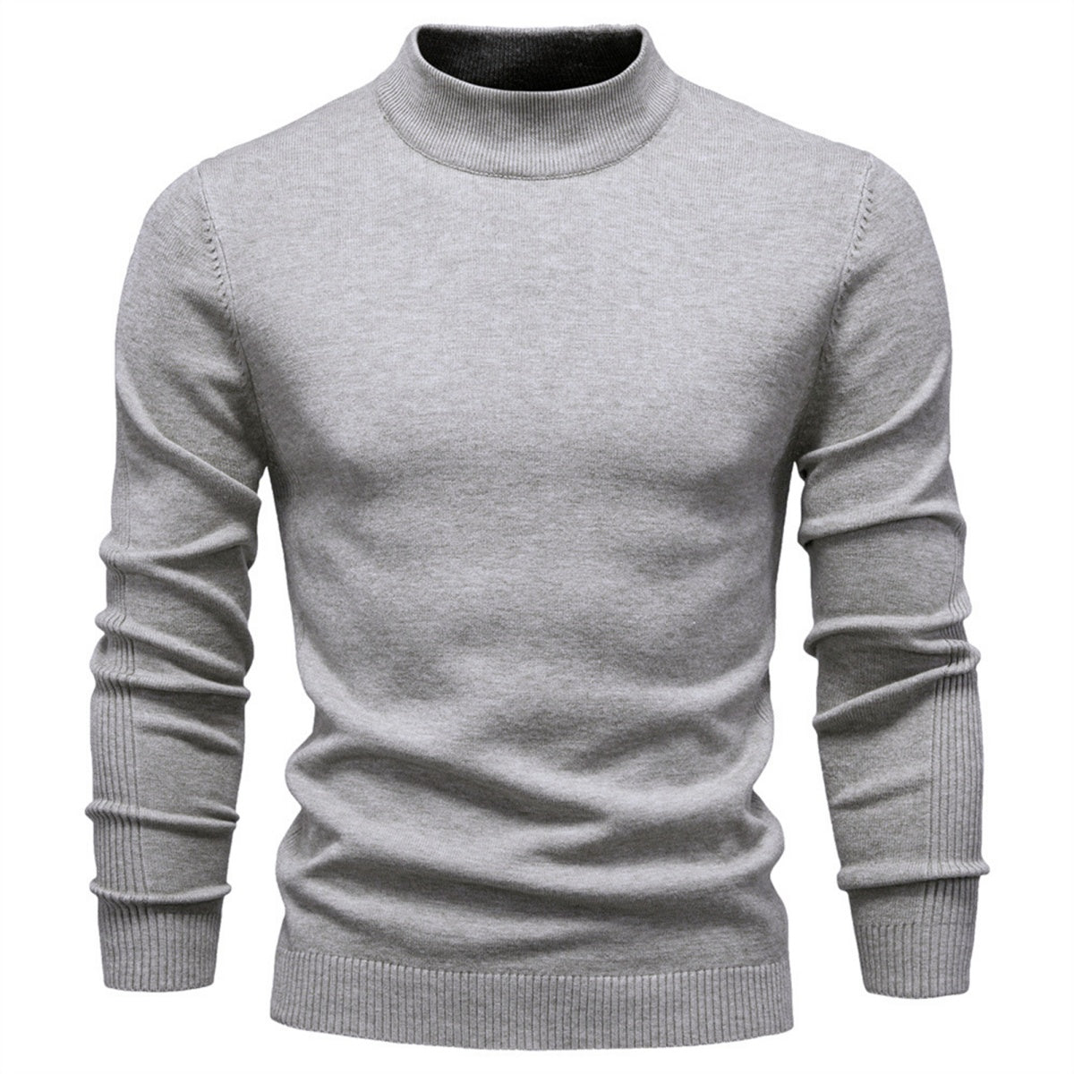 Men's Mock Neck Knit Pullover Sweater